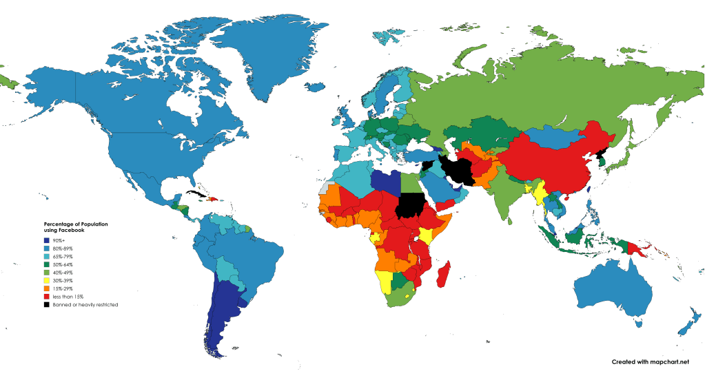 New Map! – How many people use&nbsp;Facebook?